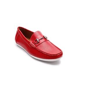 Aston Marc Men's Perforated Classic Driving Shoes Red Size 10.5
